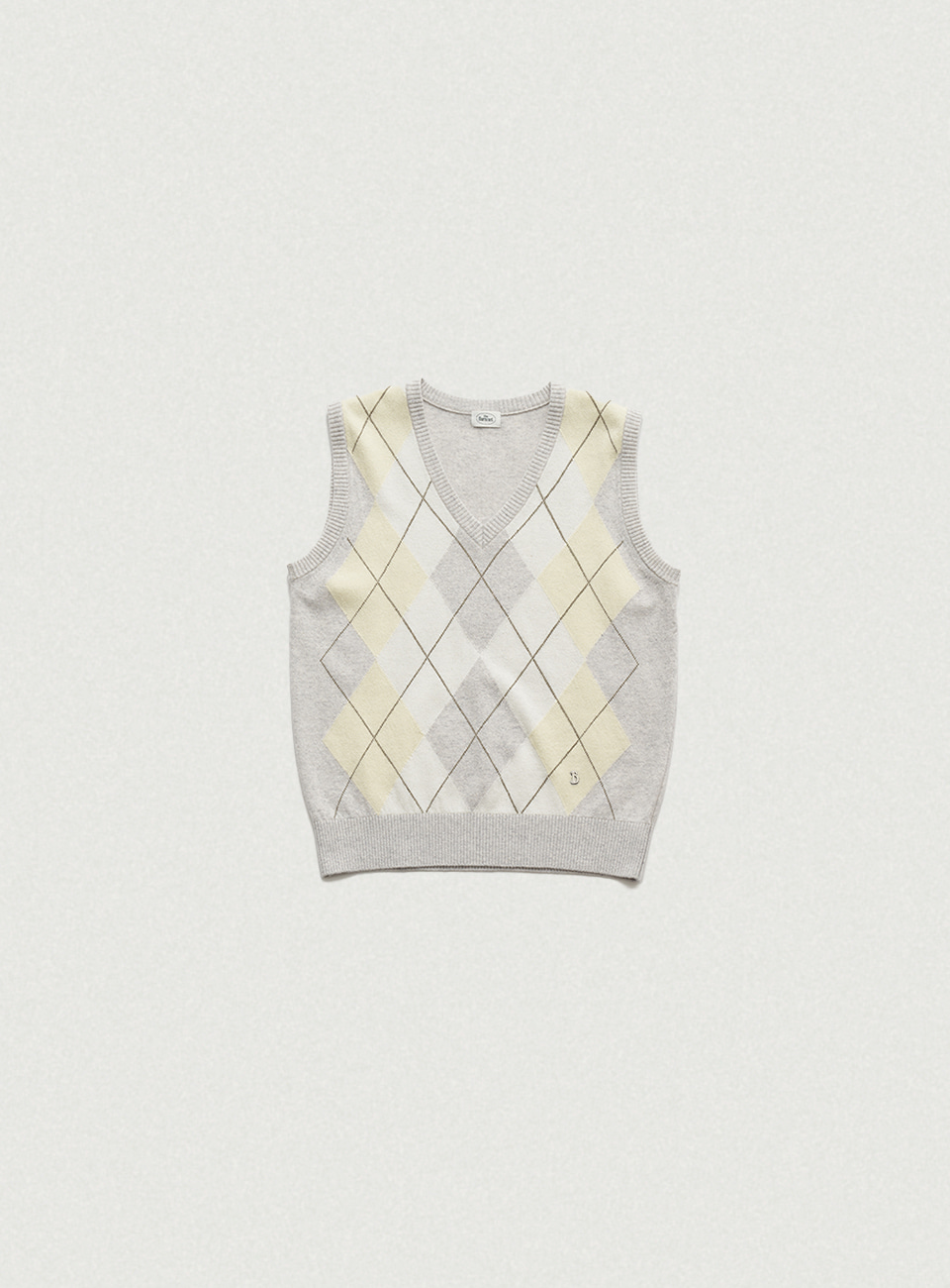 Daphne Argyle Knit Vest - Yellow