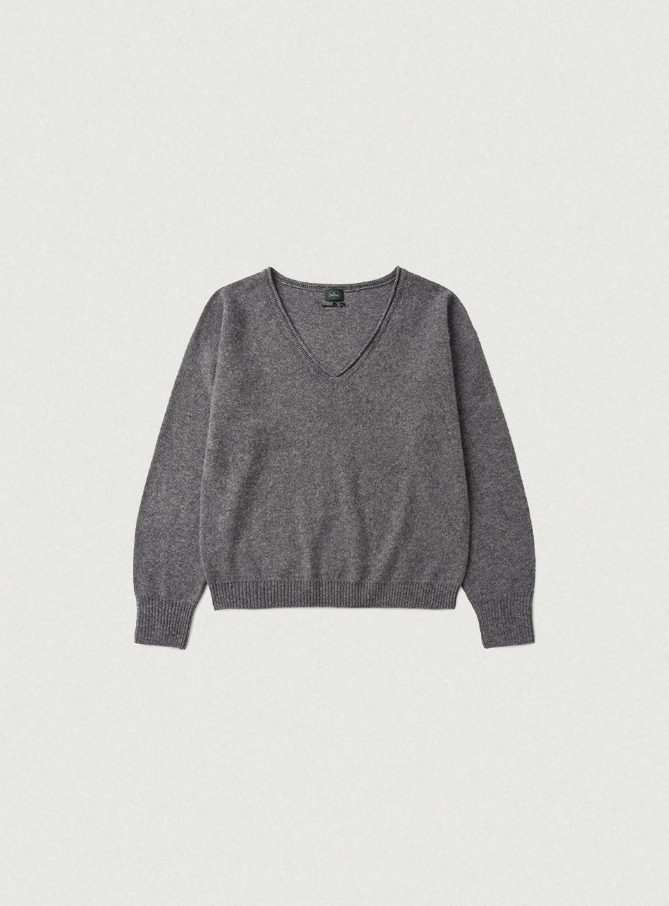 Mild Deep V-neck Cashmere Knit - Charcoal