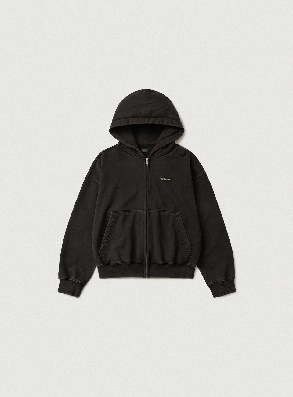 Sun-Faded Zip-Up Hoodie - Washed Black