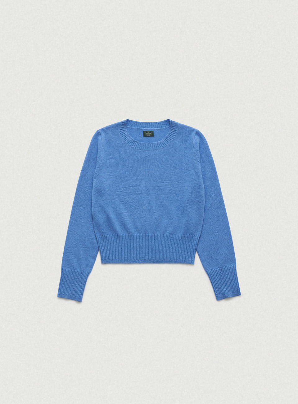 Plain Cashmere Round Knit - Blue