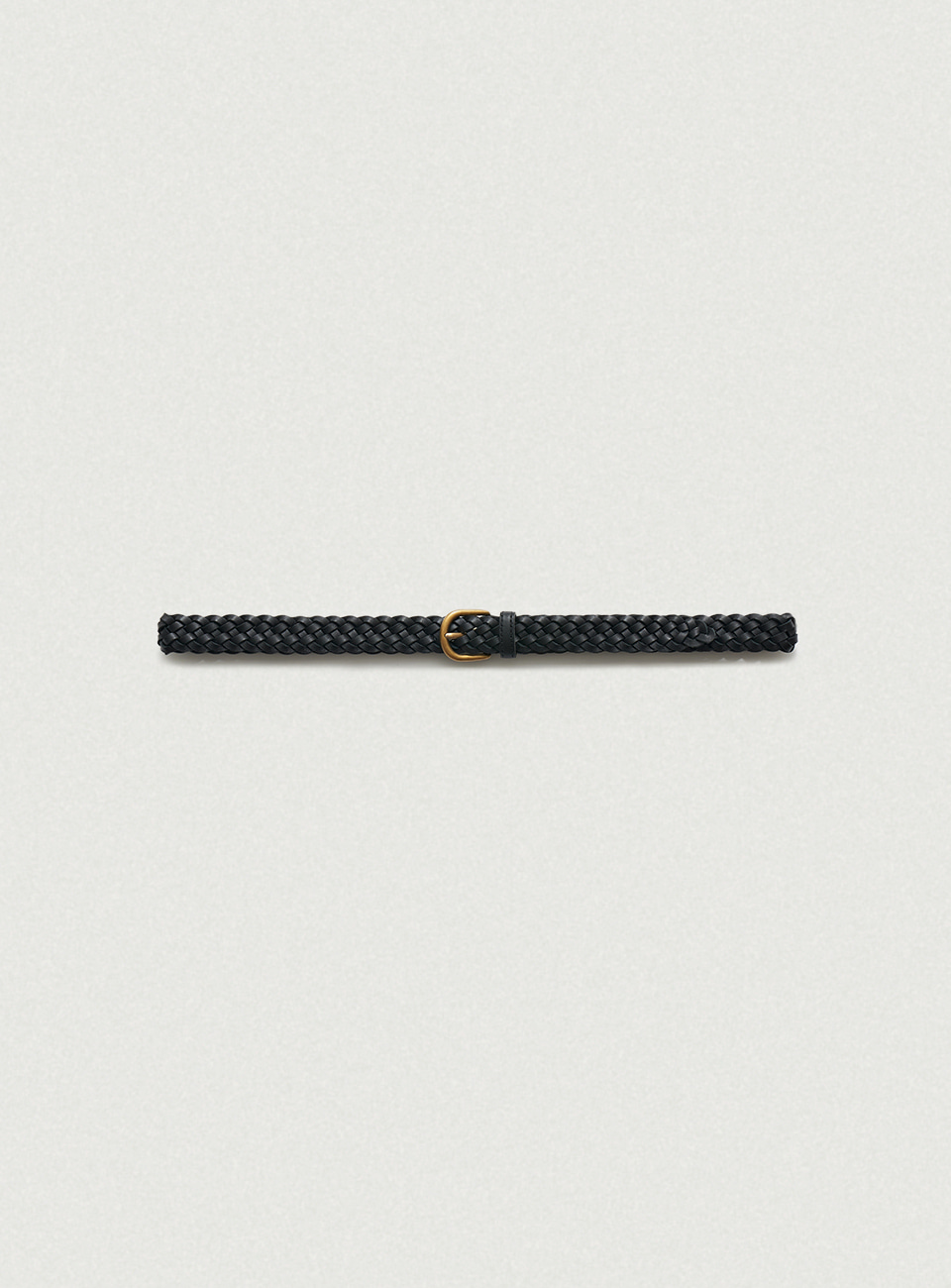 Slim Leather Twist Belt - Black