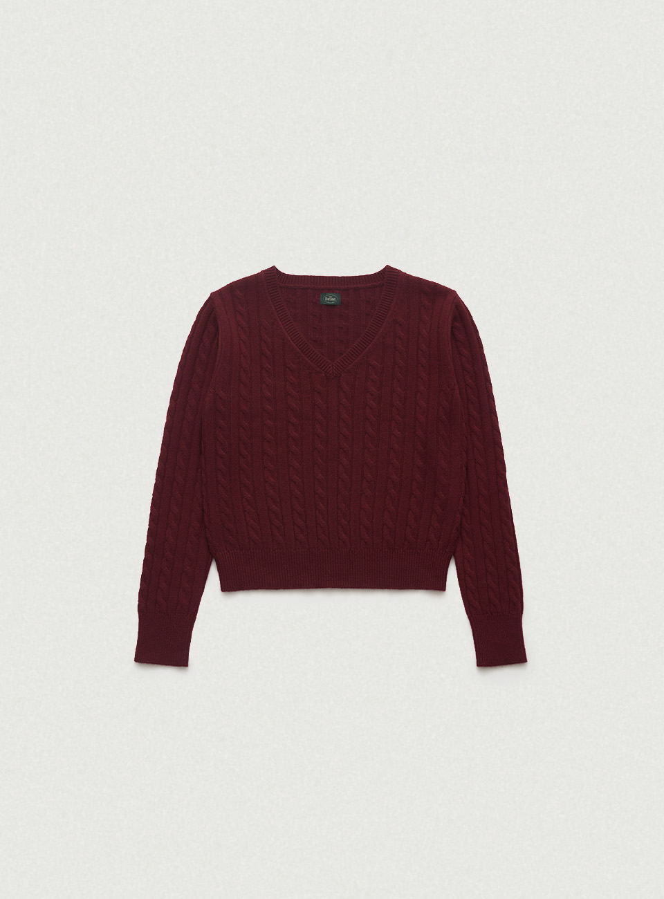 Soft Cashmere V-neck Knit - Burgundy