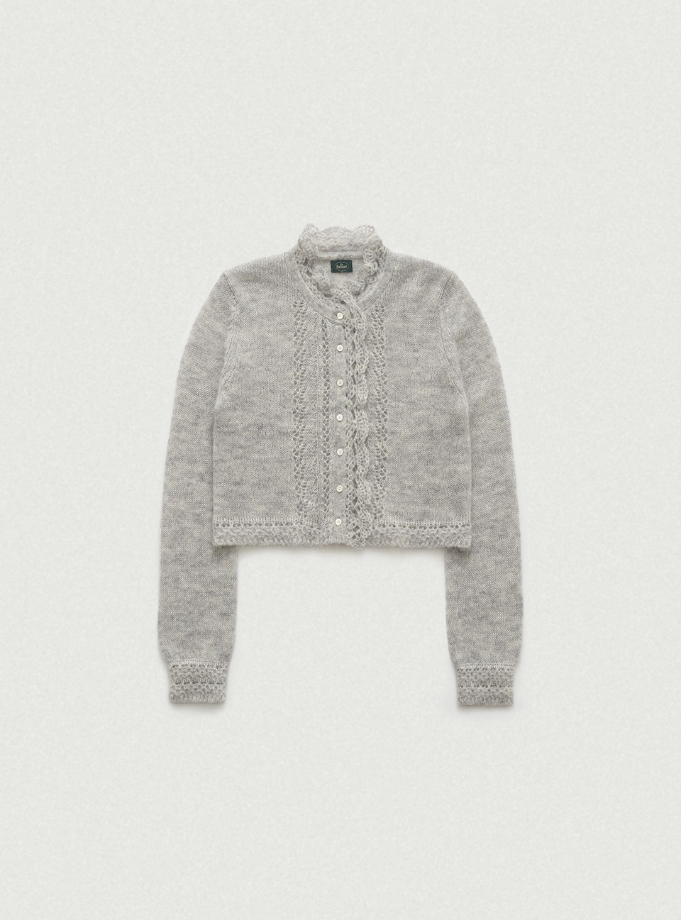 Hale Frill Mohair Cardigan - Light Grey