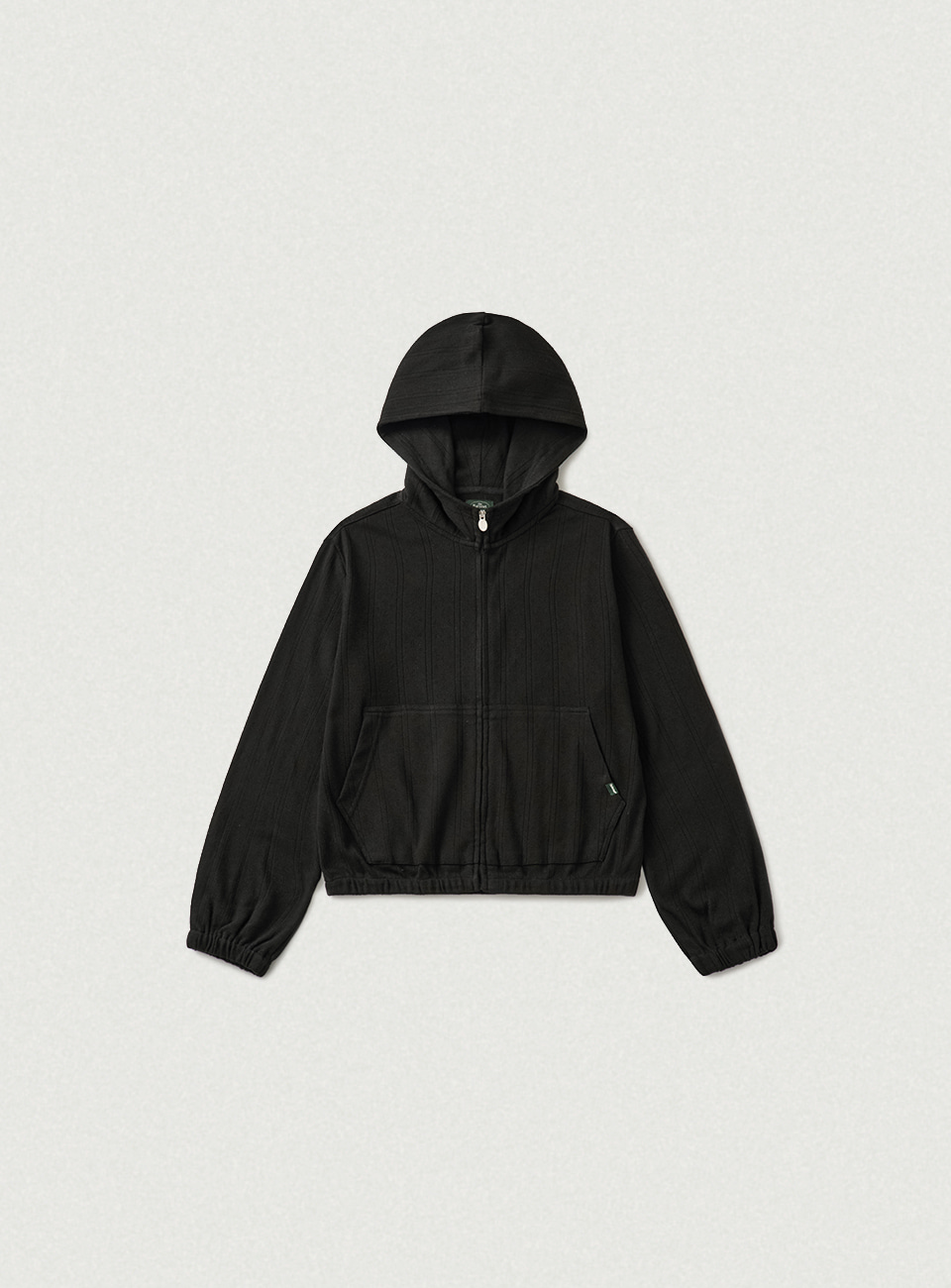 Ivel Eyelet Zip-Up Hoodie - Black