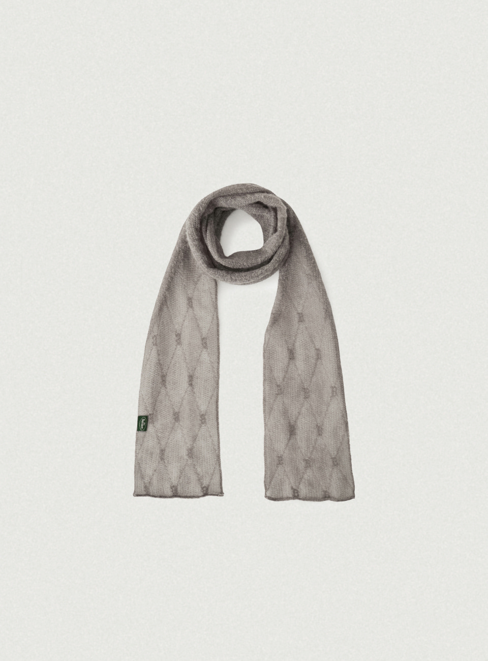 B Logo Sheer Knit Scarf - Grey