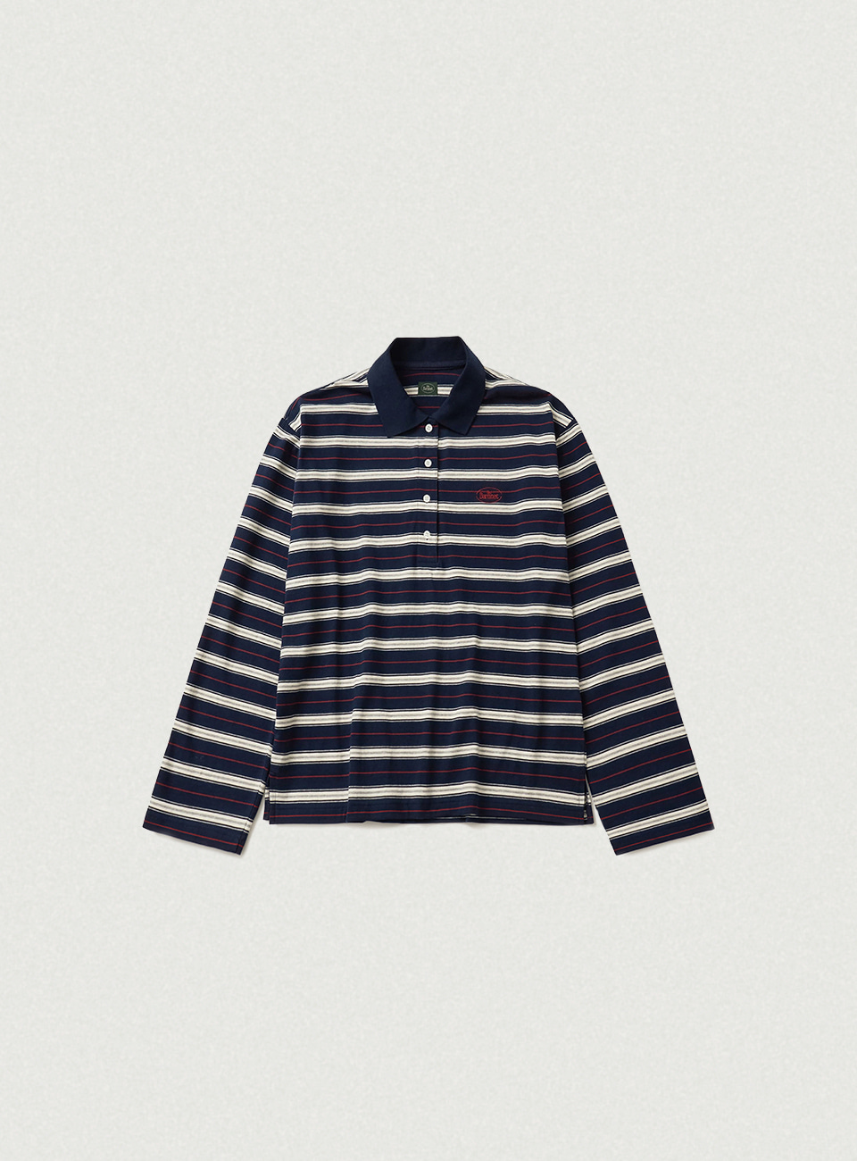 Lang Stripe Polo Top - Navy