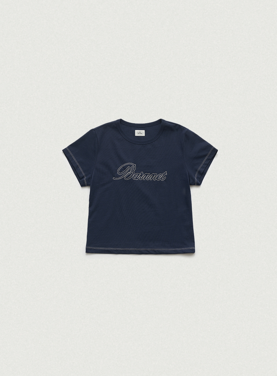 Diana Chain Stitch Logo T-Shirt - Navy
