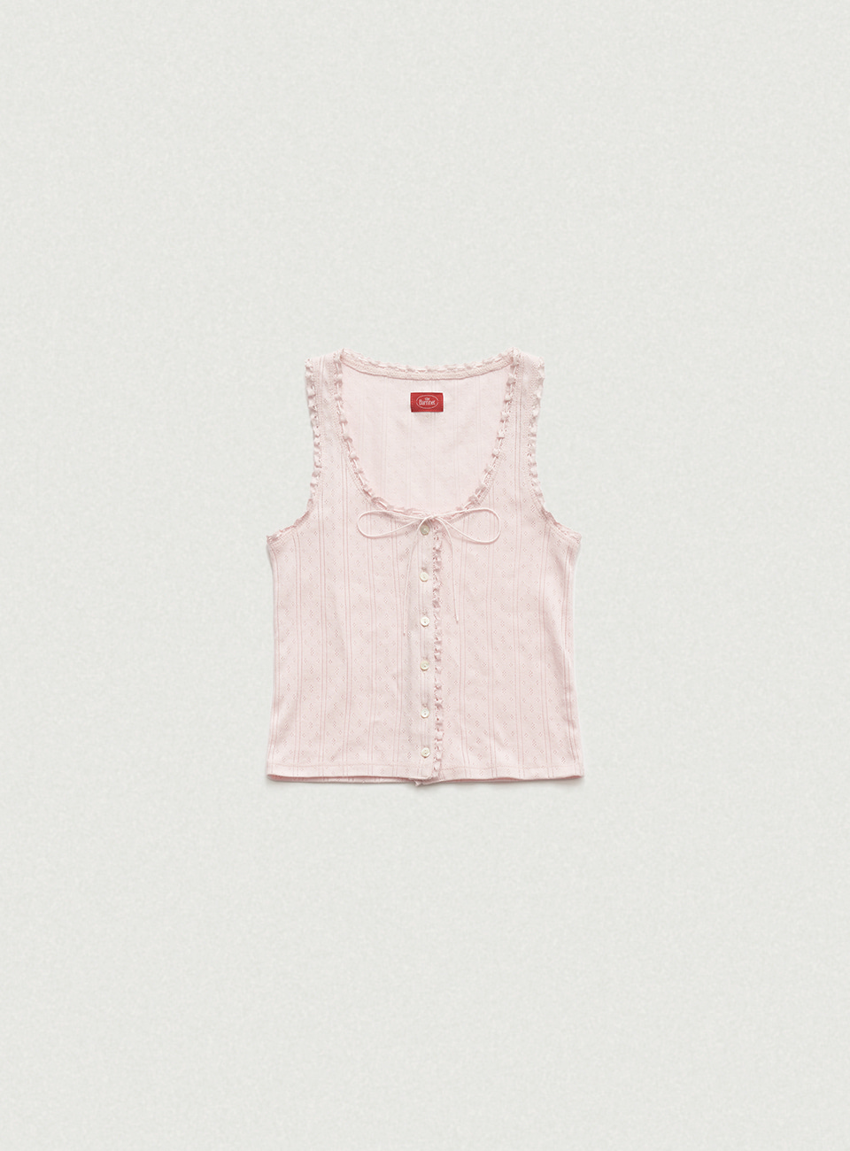 Ravioli Lace-Trim Tank Top - Pink