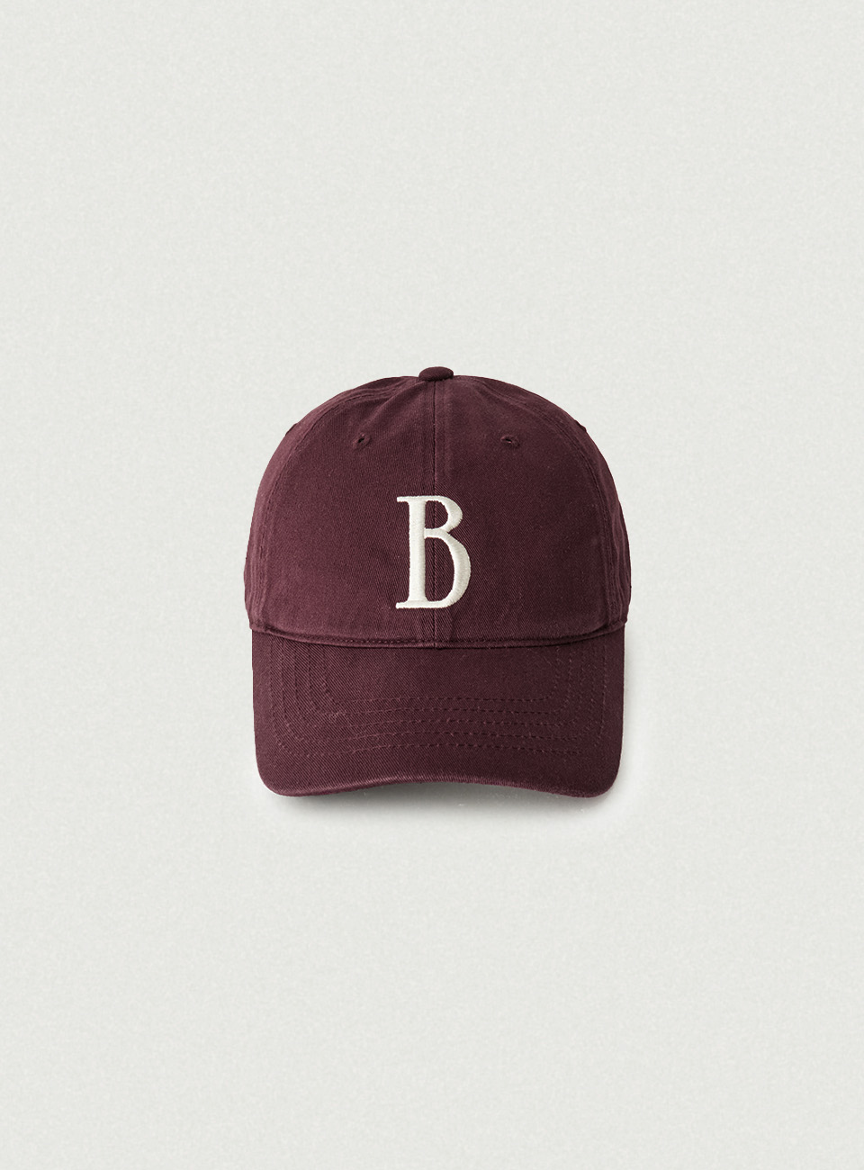 B Logo Ball Cap - Burgundy
