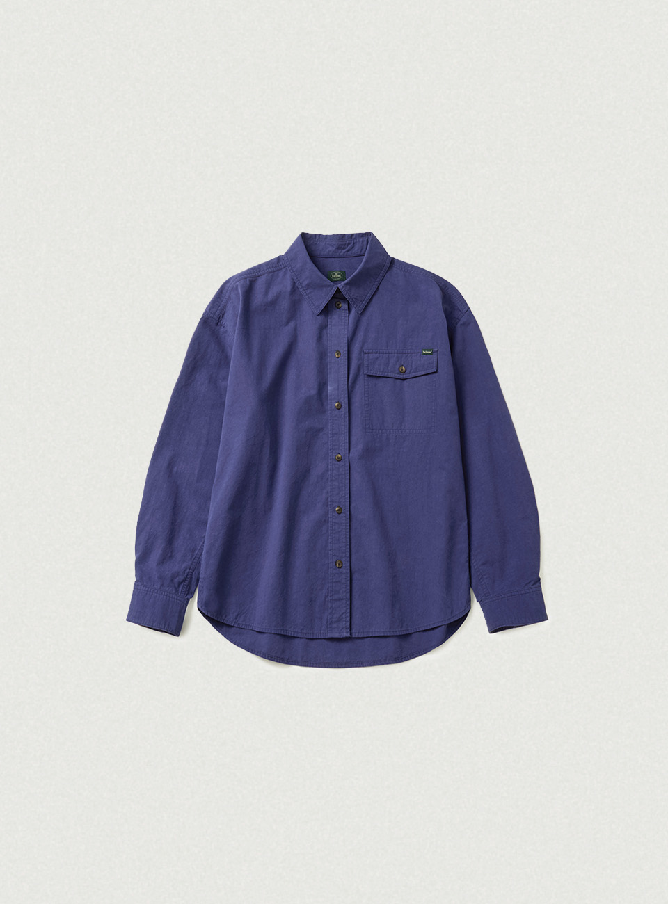 Loven Washed Cotton Shirt Jacket - Vintage Blue