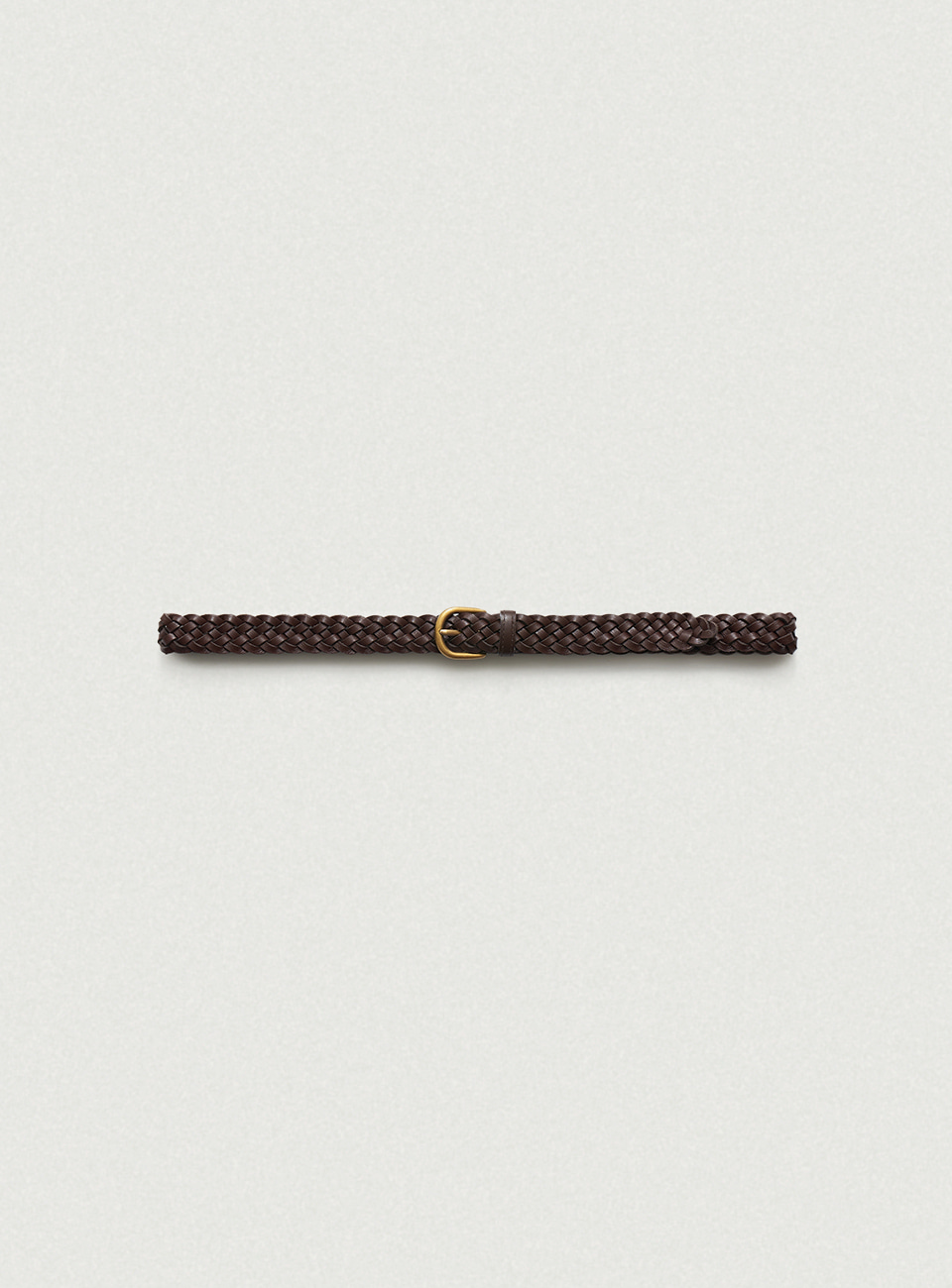 Slim Leather Twist Belt - Brown