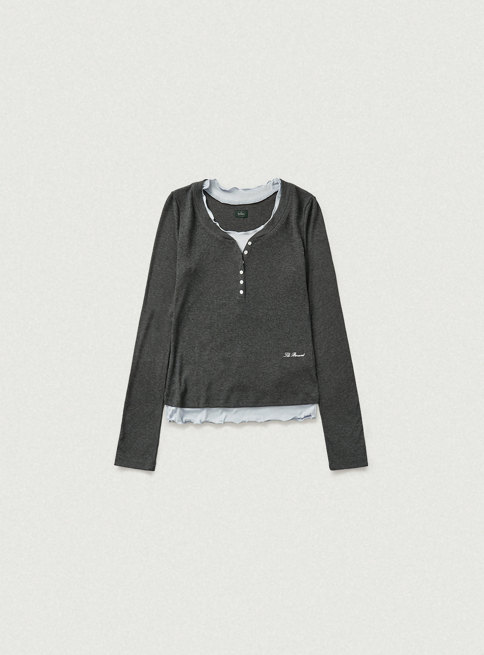 Aimee Slim Layered T-shirt - Charcoal
