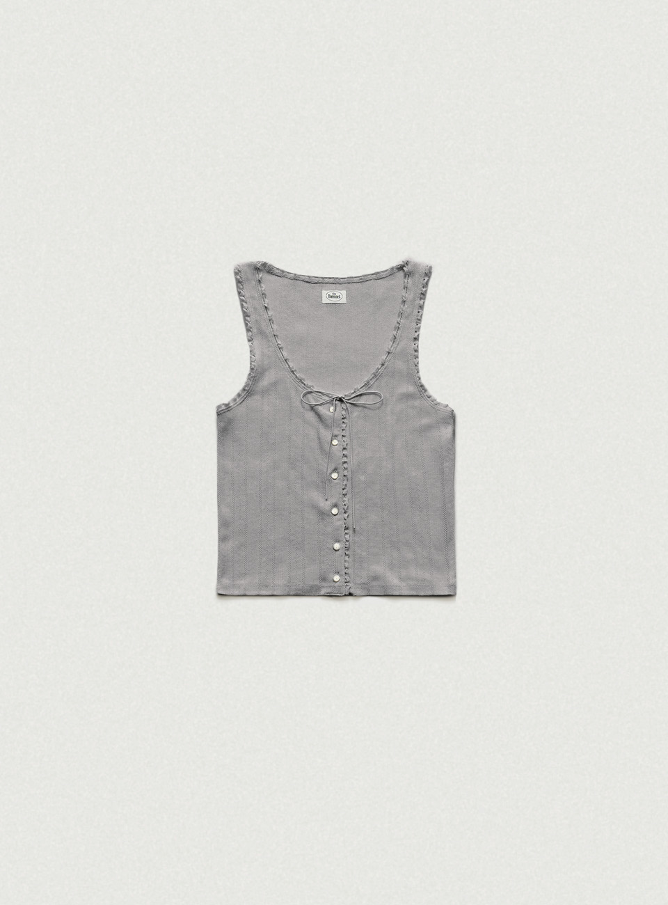 Ravioli Lace-Trim Tank Top - Grey