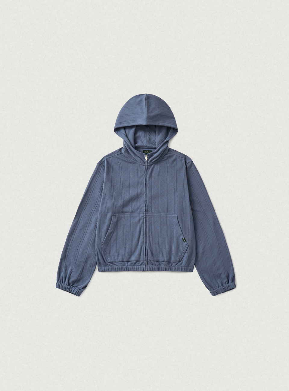Ivel Eyelet Zip-Up Hoodie - Dusty Blue