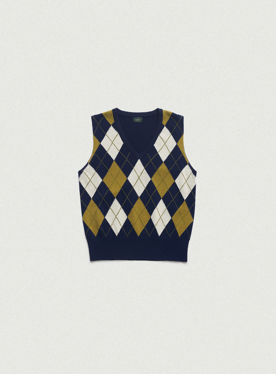 Caden Argyle Knit Vest - Navy