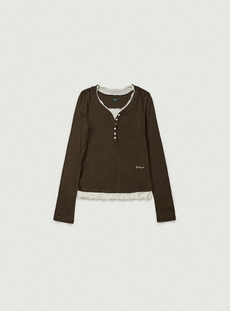 Aimee Slim Layered T-shirt - Brown