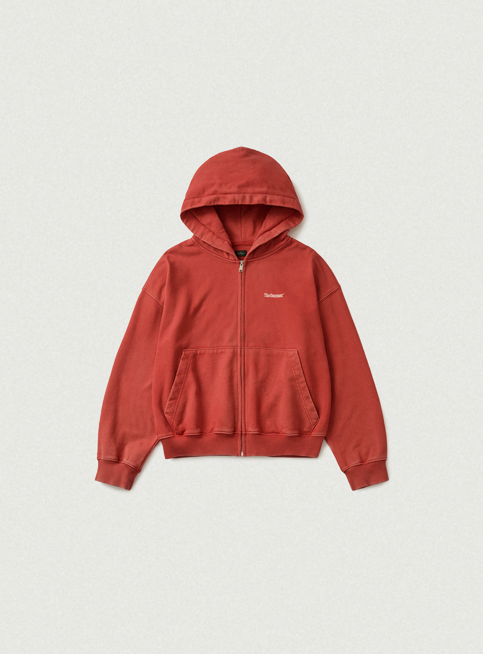 Sun-Faded Zip-Up Hoodie - Washed Red