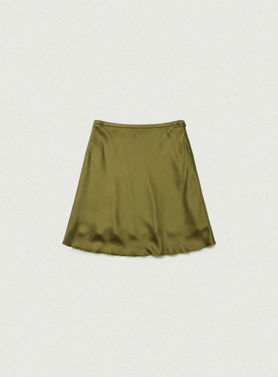 Glow Satin Midi Skirt - Olive
