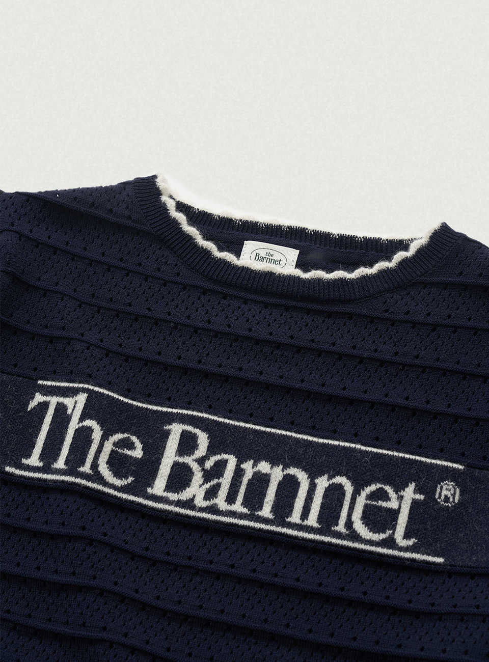 Helen Logo Jacquard Knit Top_Navy - The Barnnet