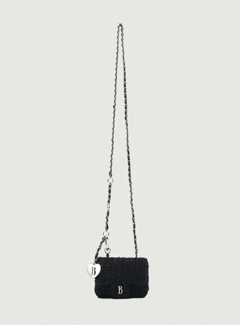 Tweed Chain Belt Mini Bag_Black - The Barnnet
