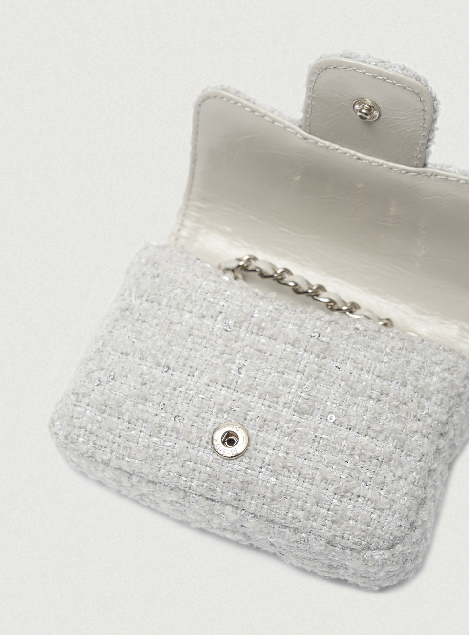 Tweed Chain Belt Mini Bag_Mint - The Barnnet