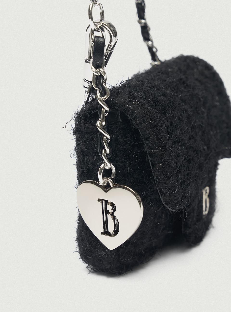 Tweed Chain Belt Mini Bag_Black - The Barnnet