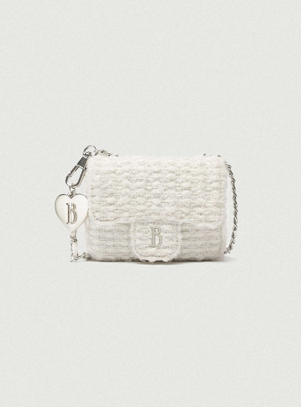 Tweed Chain Belt Mini Bag_Ivory - The Barnnet