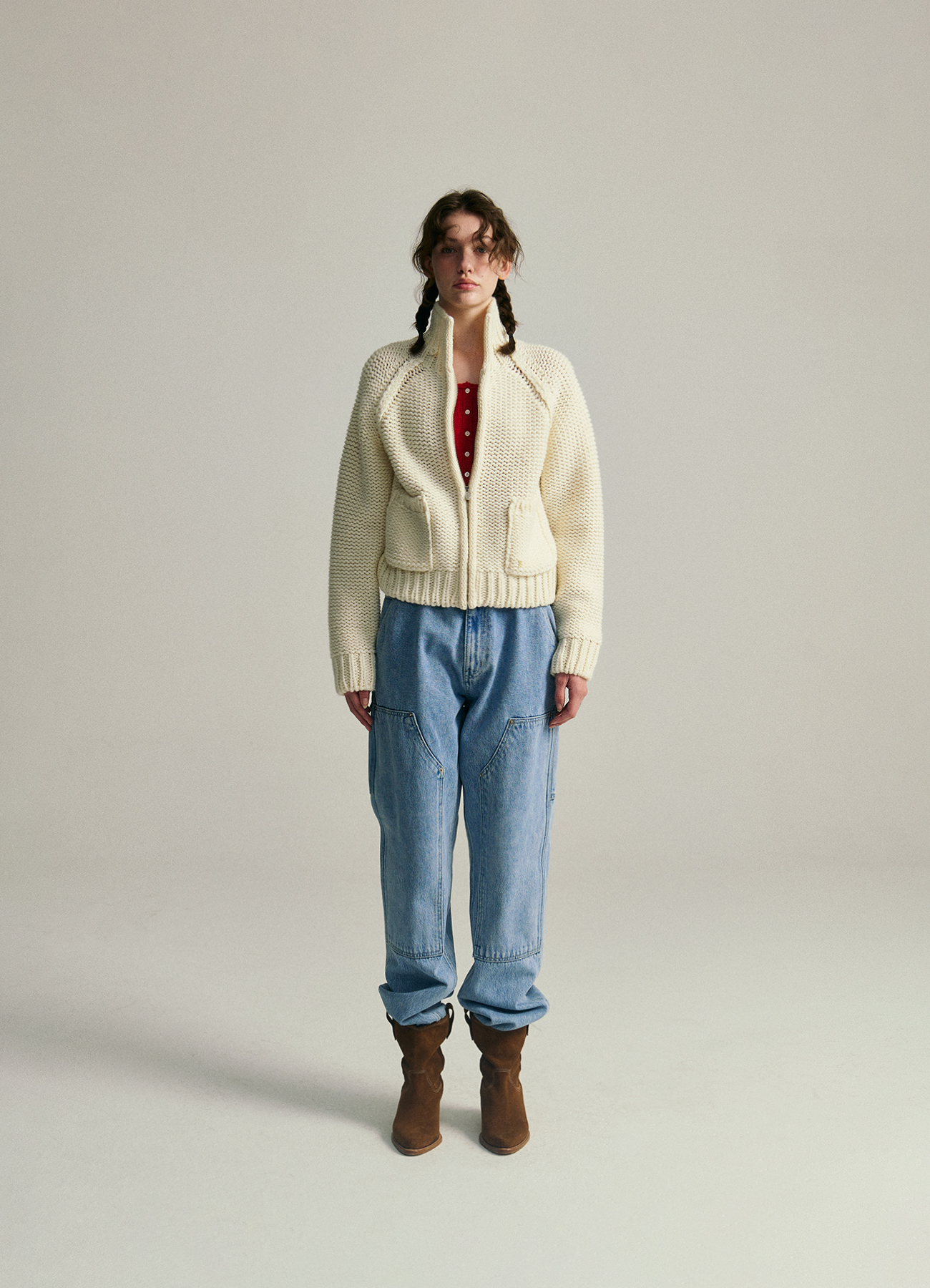 Ivory Soap Zip-Up Knit Cardigan - The Barnnet