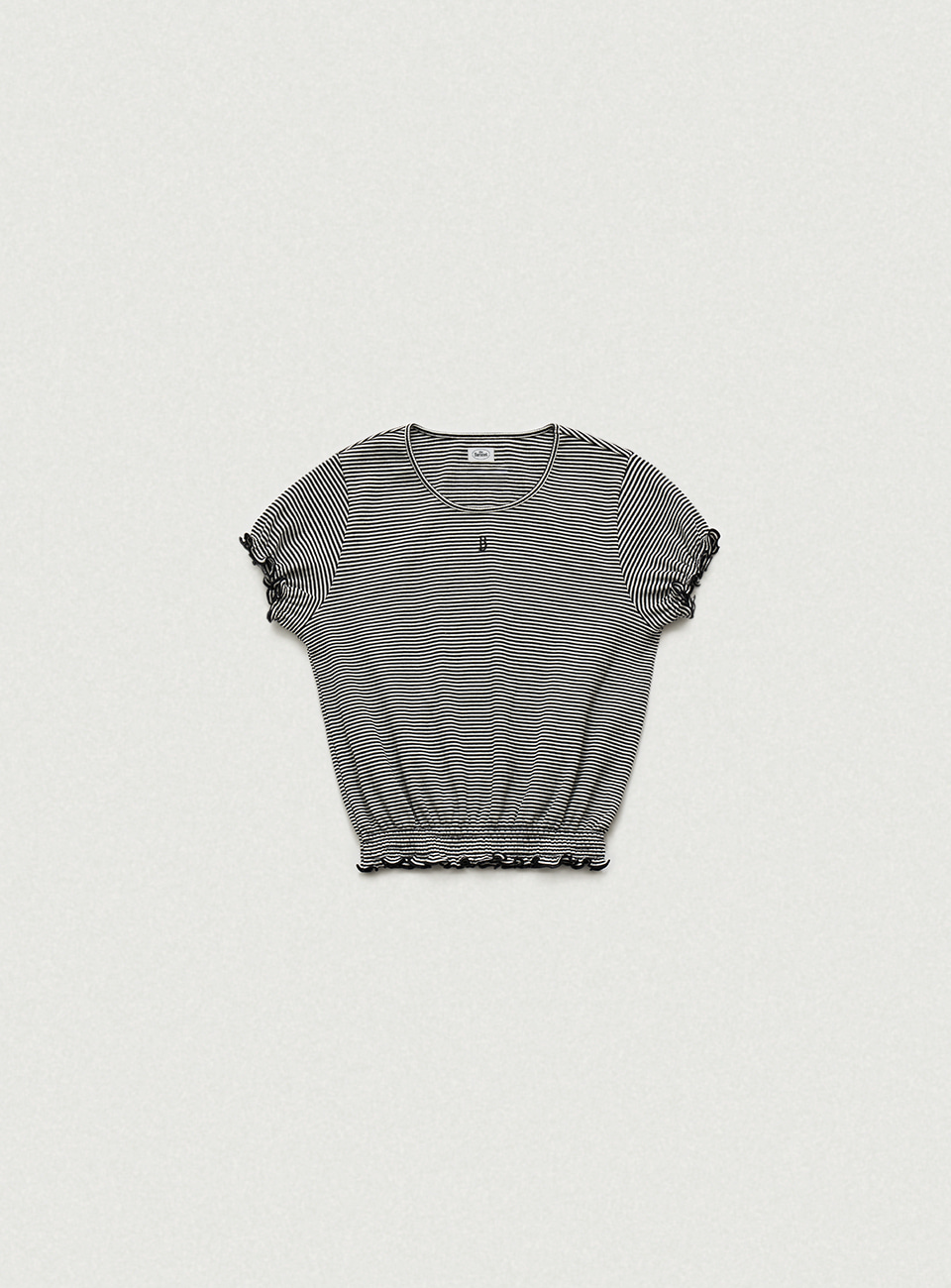 Striped Lettuce-Hem T-Shirt