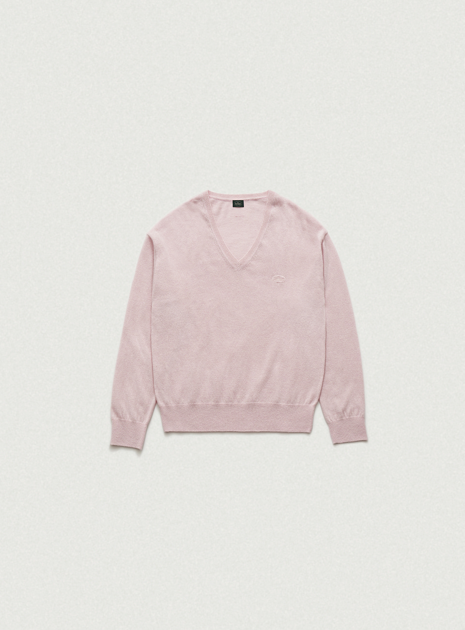 Pink Light Plain V-Neck Knit Sweater