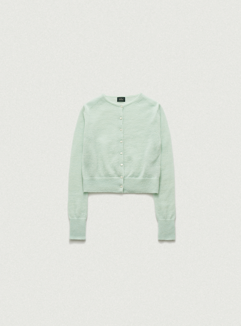 Mint Cropped Alpaca Knit Cardigan