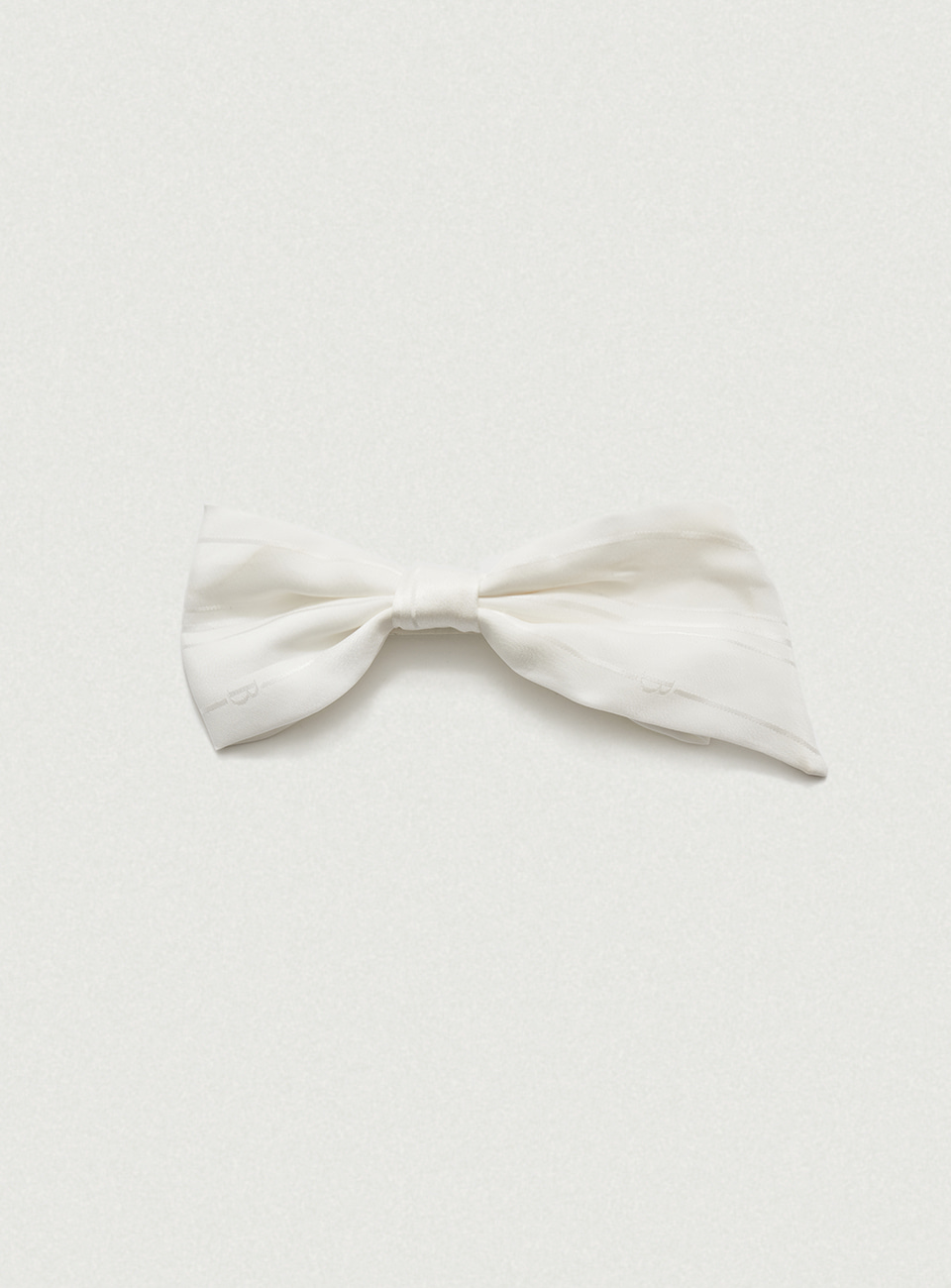 Ivory B Logo Jacquard Bow Clip