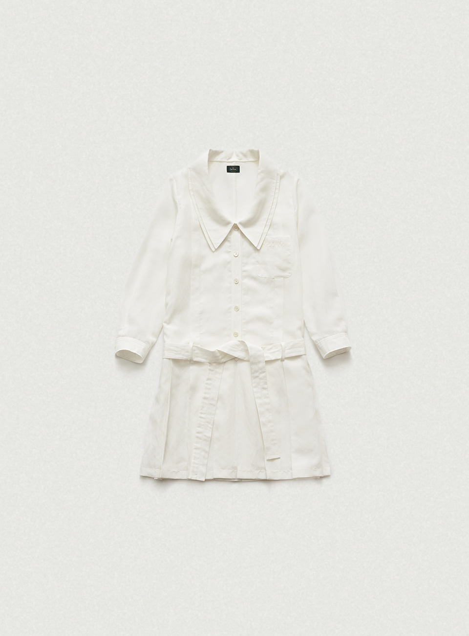 White Provence Pleated Shirt Dress