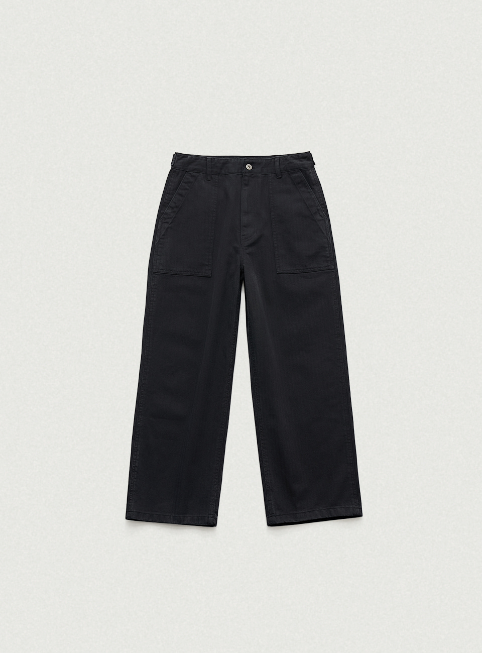 Navy Herringbone Fatigue Pants