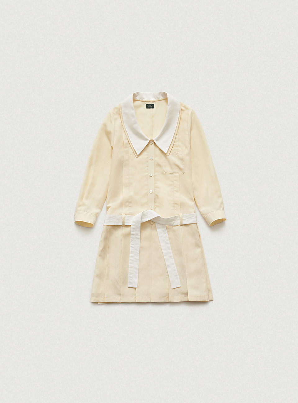 Yellow Provence Pleated Shirt Dress [4월 중순 순차 배송]