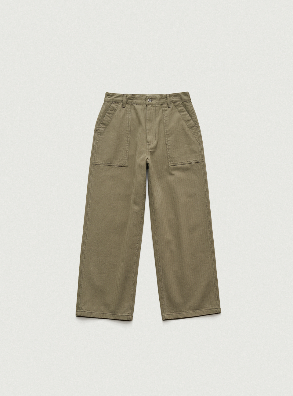 Khaki Herringbone Fatigue Pants