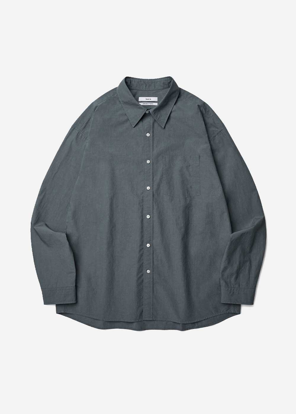 COTTON LINEN TYPEWRITER SHIRT [CHARCOAL GREEN]