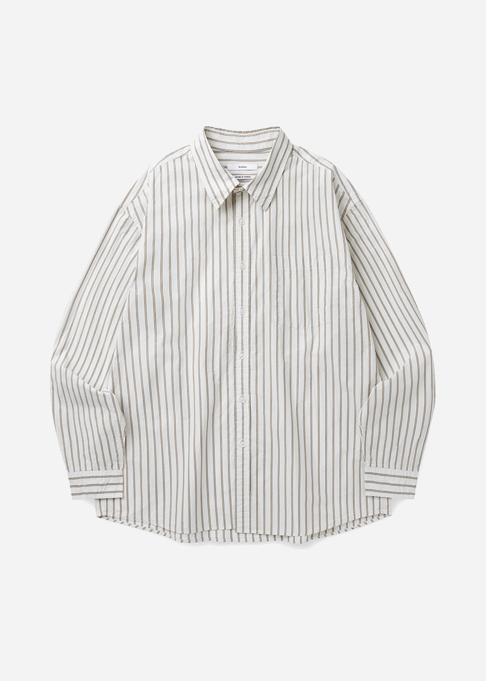 JAPANESE STRIPE EDITOR SHIRTS [WHITE/BEIGE]