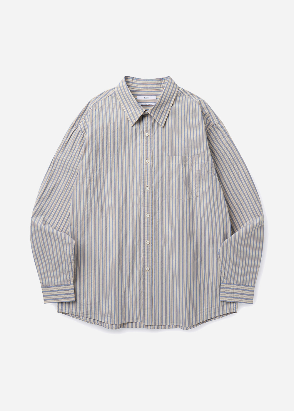 JAPANESE STRIPE EDITOR SHIRTS [BEIGE/BLUE]