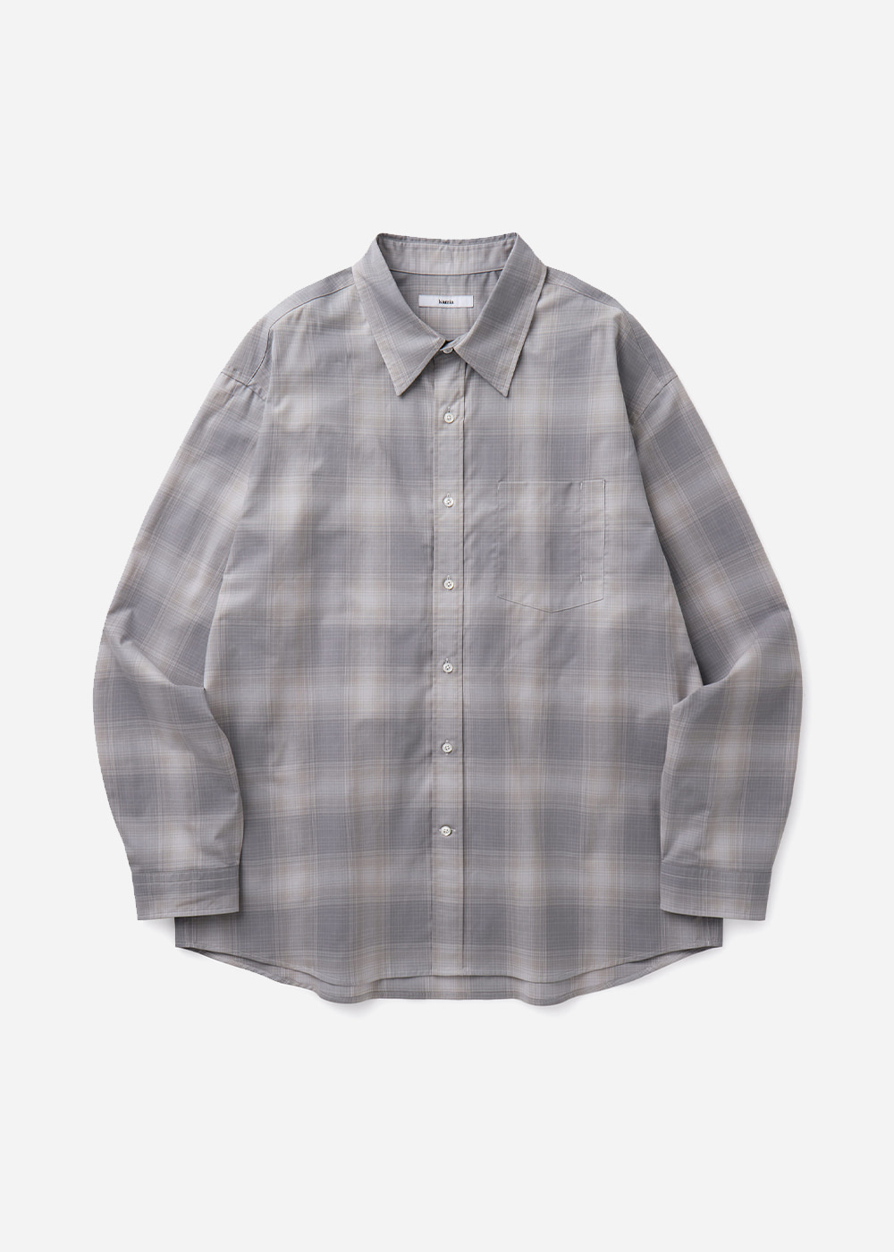 CLASSIC CHECK POPLIN SHIRT [GRAY]