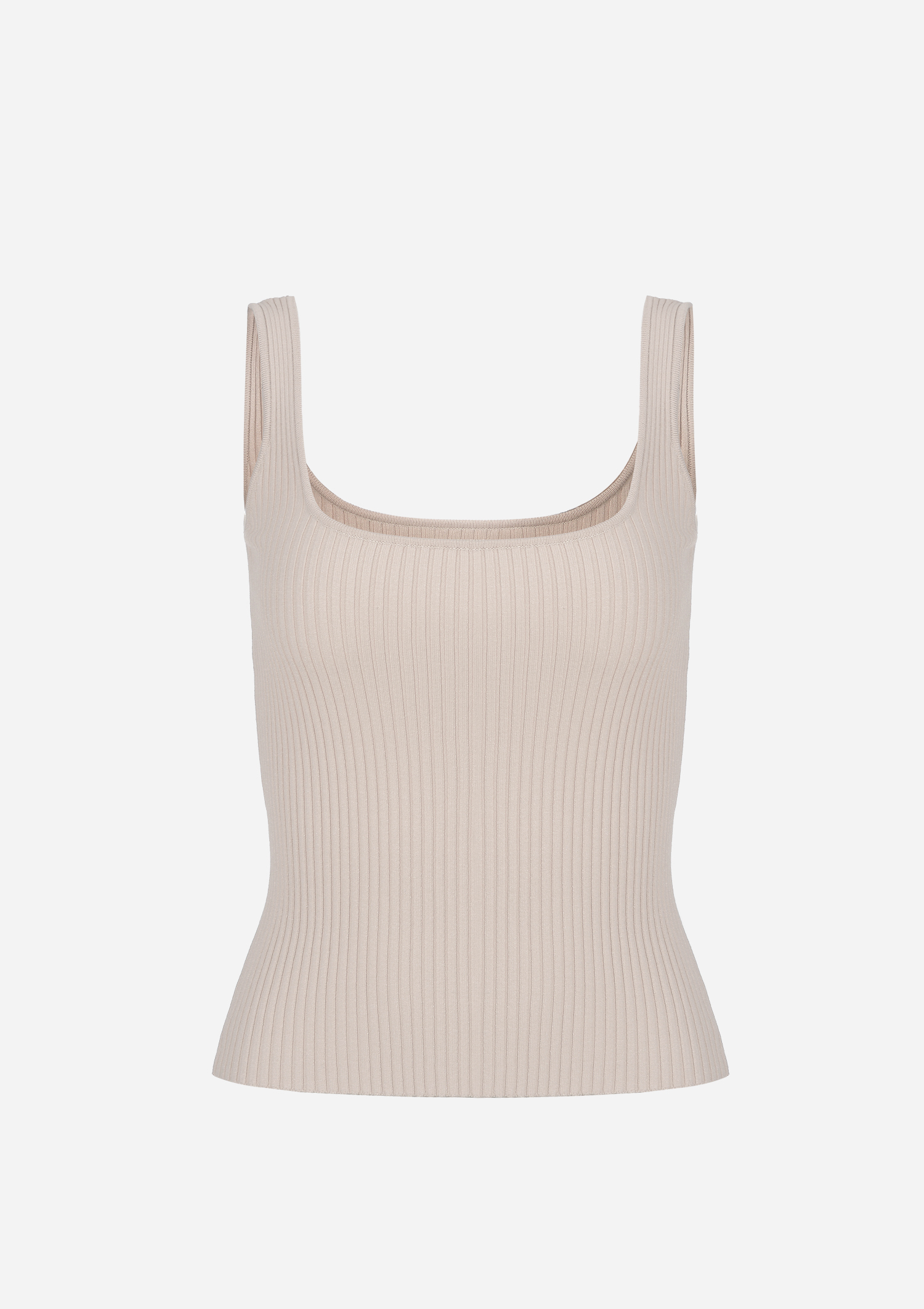 [EXCLUSIVE] Ribbed sleeveless knit top - 도브베이지