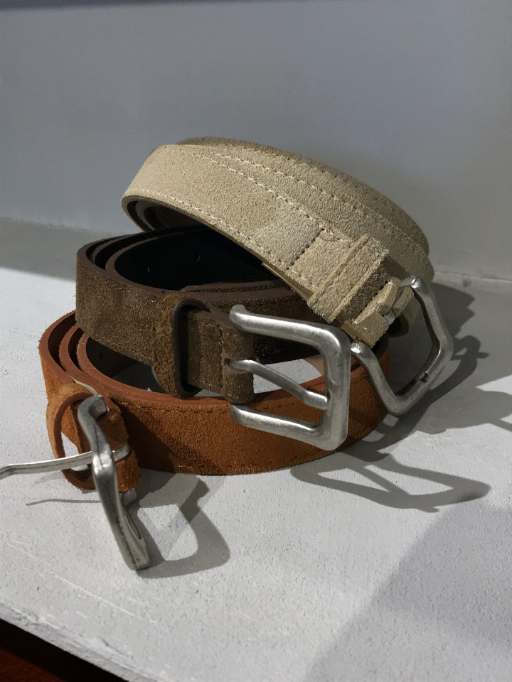 Cowhide suede belt