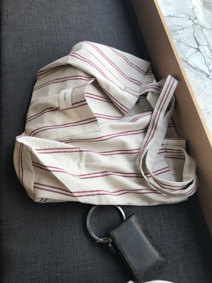 Linen stripe eco bag