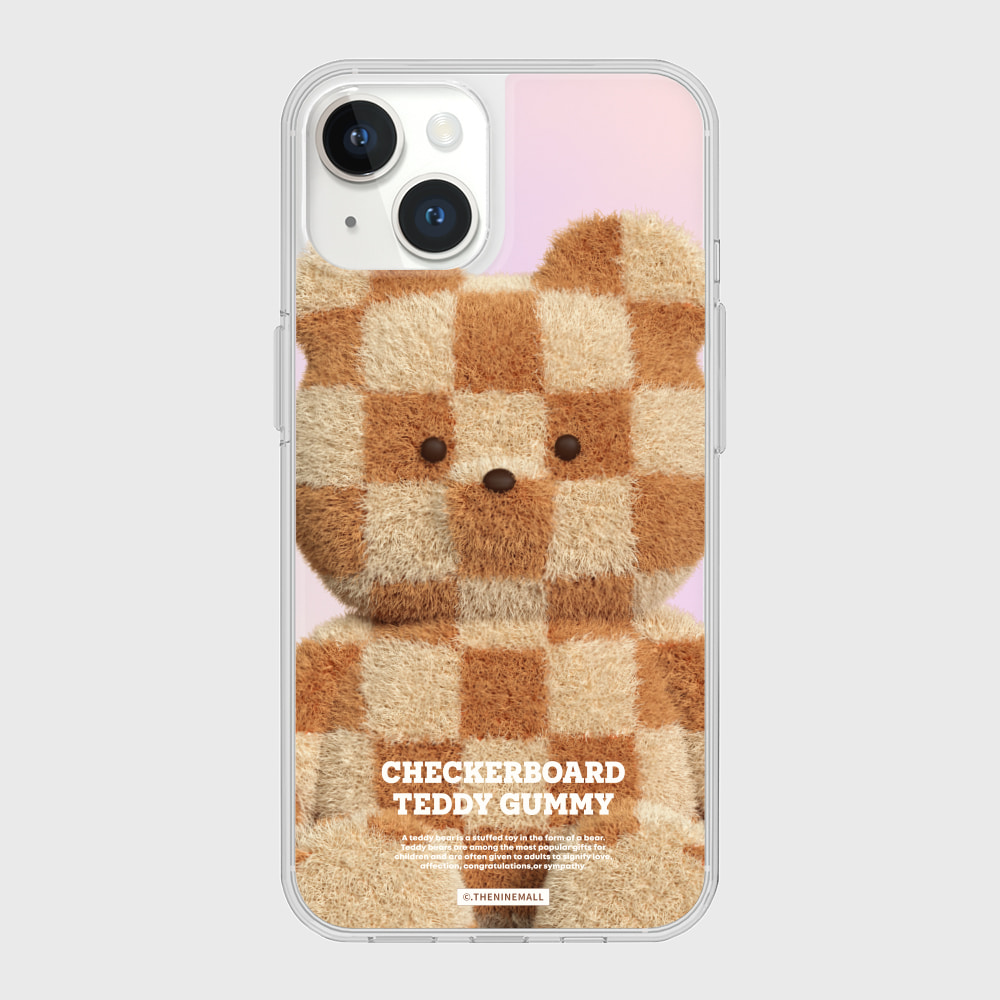 big checkerboard teddy [미러 폰케이스]