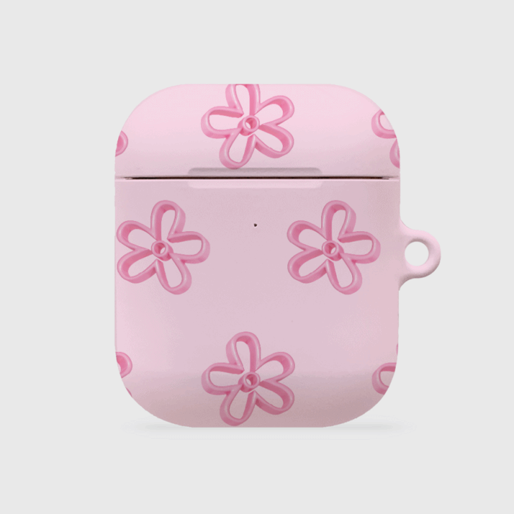 pink line flower pattern [hard 에어팟케이스 시리즈]