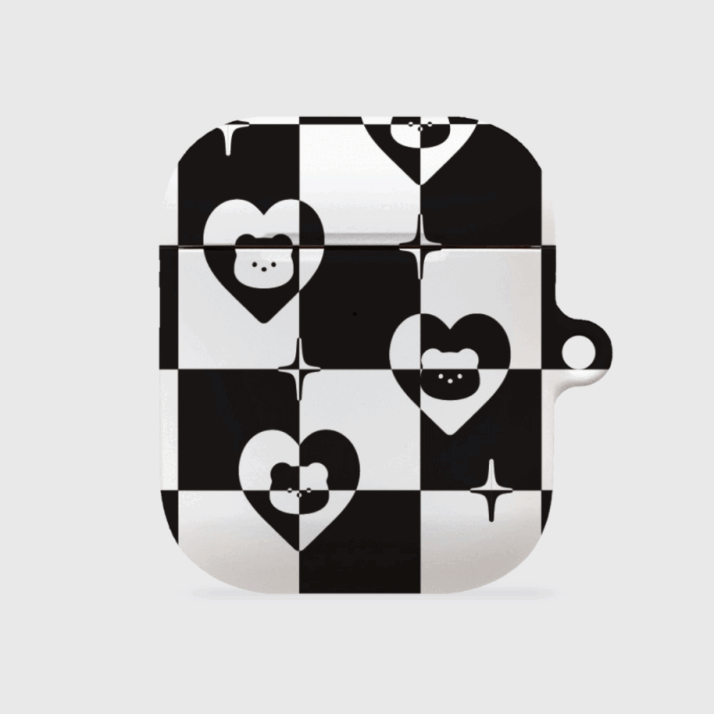heart gummy checkerboard [hard 에어팟케이스 시리즈]