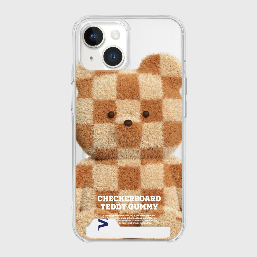 big checkerboard teddy [투명 카드수납 케이스]