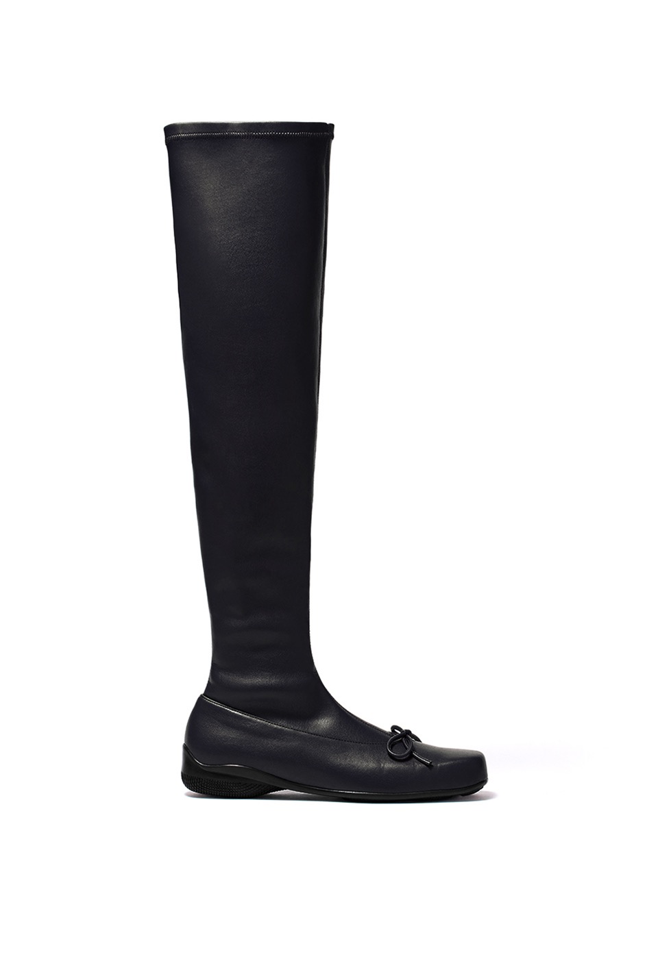THIGH HIGH BALLET BOOTS, BLACK