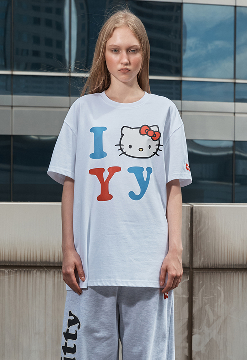 HELLO KITTY X YY T-SHIRT, WHITE