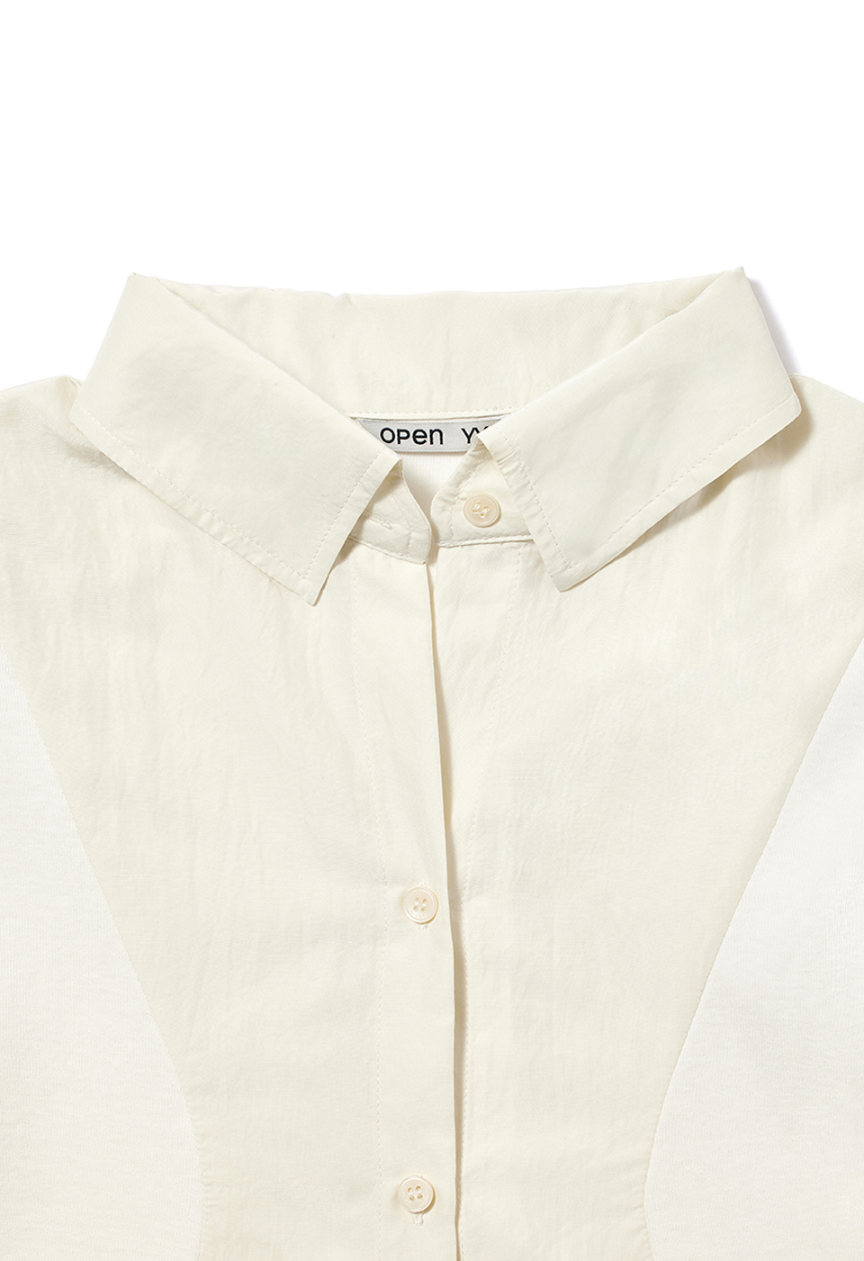 CURVED PANEL SHIRT, CREAM